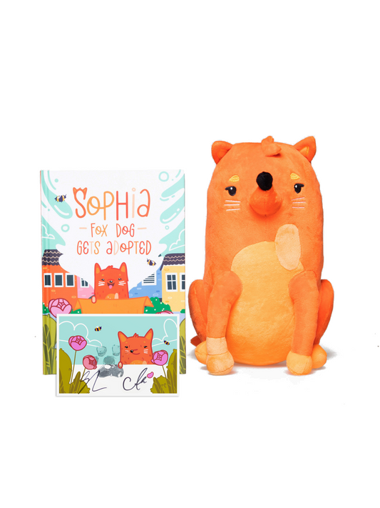Sophia Fox Dog Book, Plushie & Paw Printed Card
